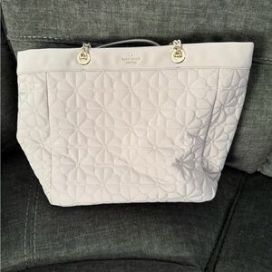Kate Spade Quilted Light Gray Tote